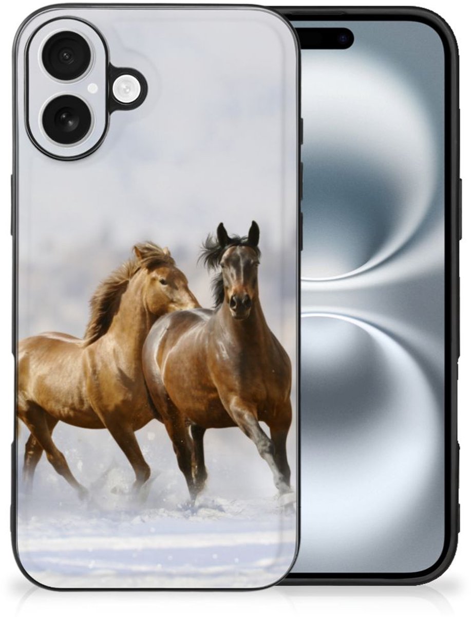 iPhone 16 Dierenprint Telefoonhoesje Paarden