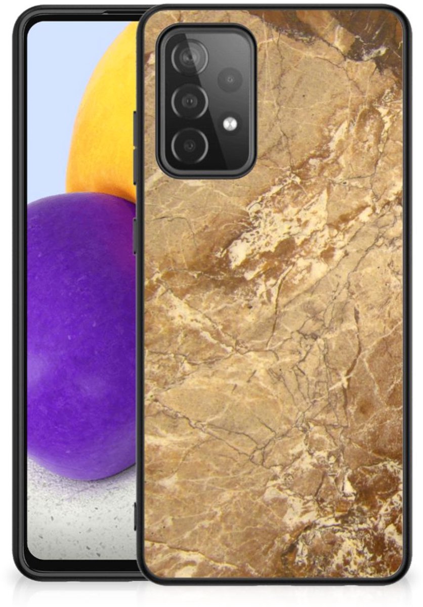 Samsung Galaxy A72 (5G/4G) Marmeren Print Telefoonhoesje Marmer Creme