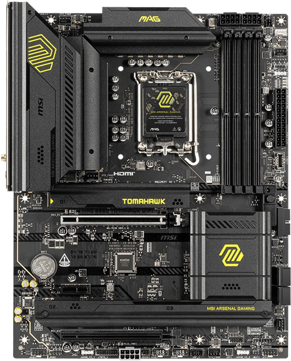 MSI MAG B860 TOMAHAWK WIFI - Moederbord ATX - Socket LGA 1851 - Intel B860 - DDR5 - Wi-Fi 7 - Bluetooth 5.4