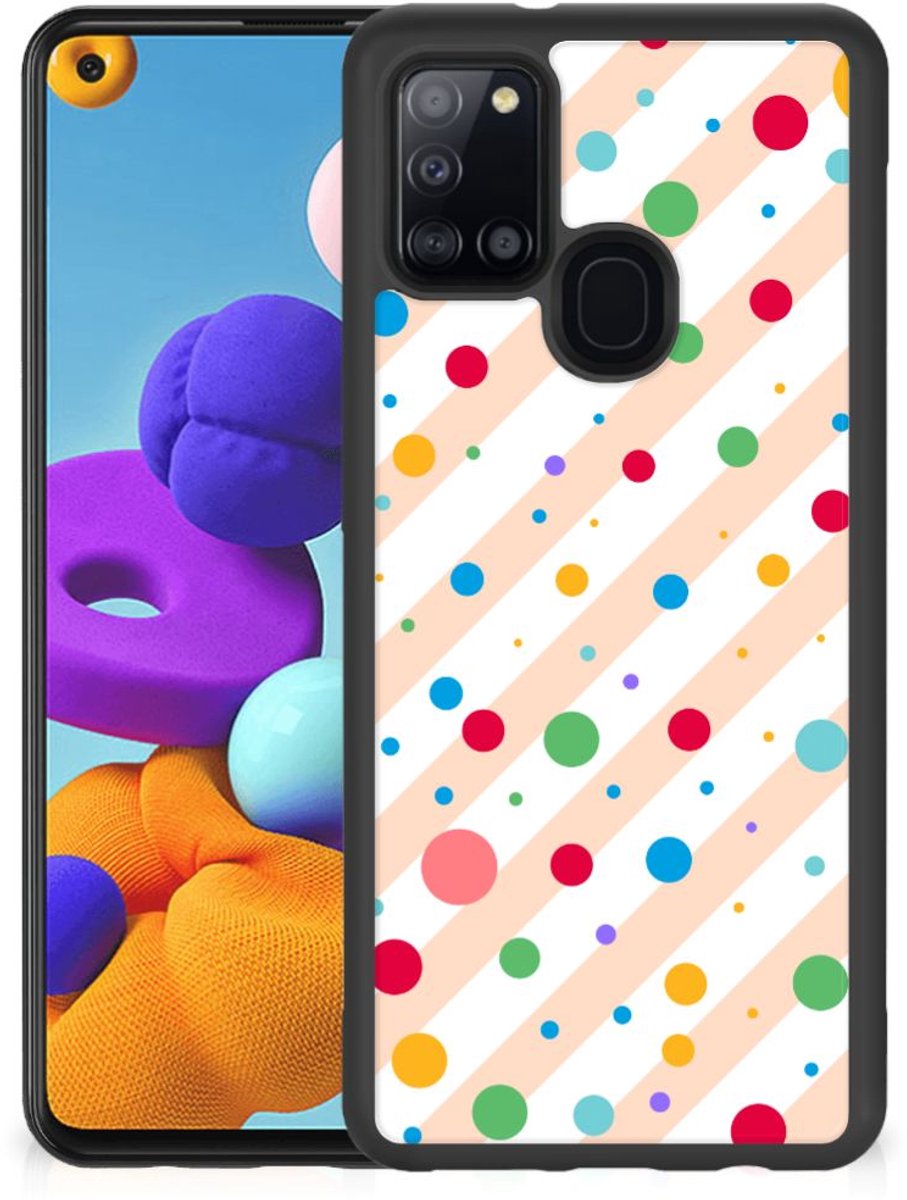 Back Cover voor Samsung Galaxy A21s Bumper Case Dots
