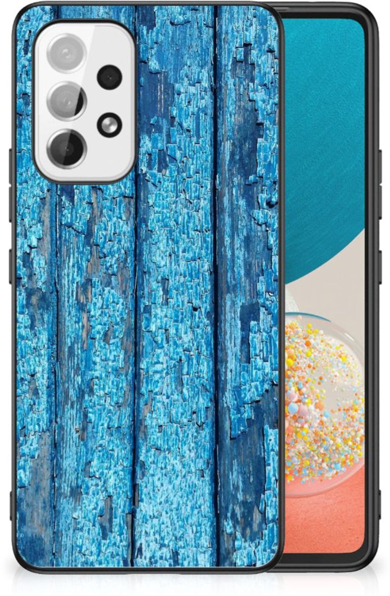 Samsung Galaxy A53 Houten Print Telefoonhoesje Wood Blue