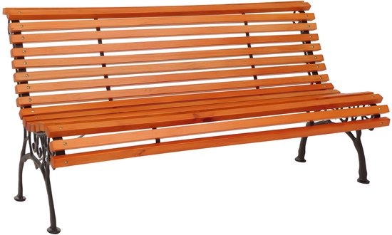 KADAX Tuinbank, 119 x 44 x 76 cm, bank van een houtvezelplaat, zitbank met opbergruimte en rugleuning, weerbestendige houten bank voor tuin, balkon, 119 cm