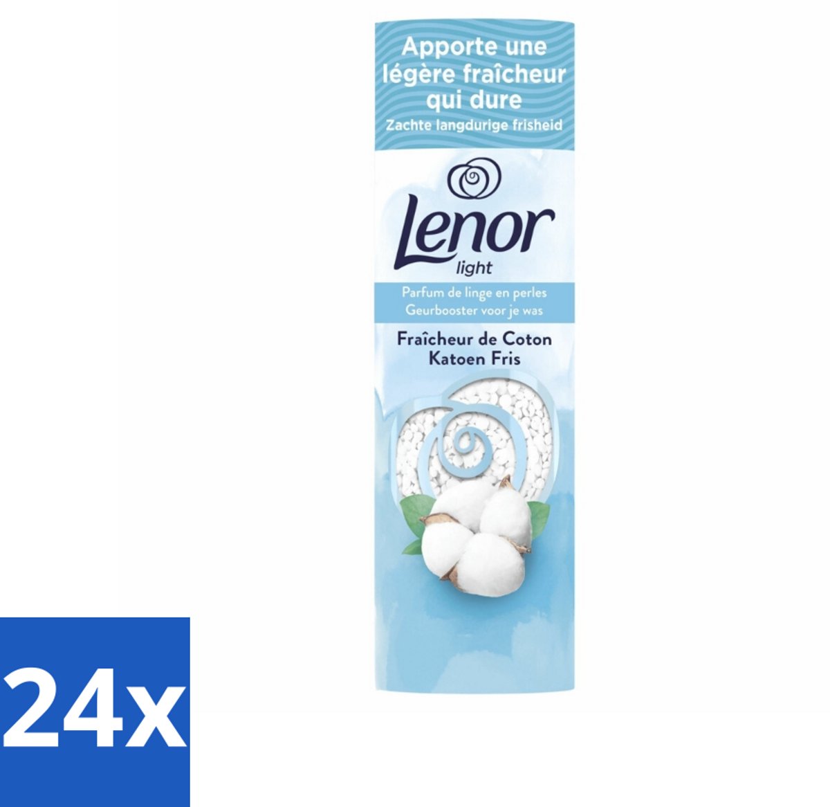 Lenor Light - Geurbooster - Katoen Fris - Non-Stop Frisheid - 19 Wasbeurten - Voordeelverpakking - 24 stuks