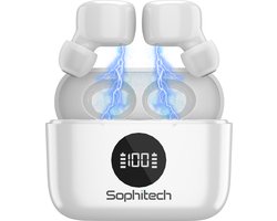 SophiBuds Draadloze Oordopjes Bluetooth – Oortjes draadloos – Oordopjes draadloos – Draadloze oortjes bluetooth – Noise cancelling ENC – Universeel – BT 5.4 – Wit
