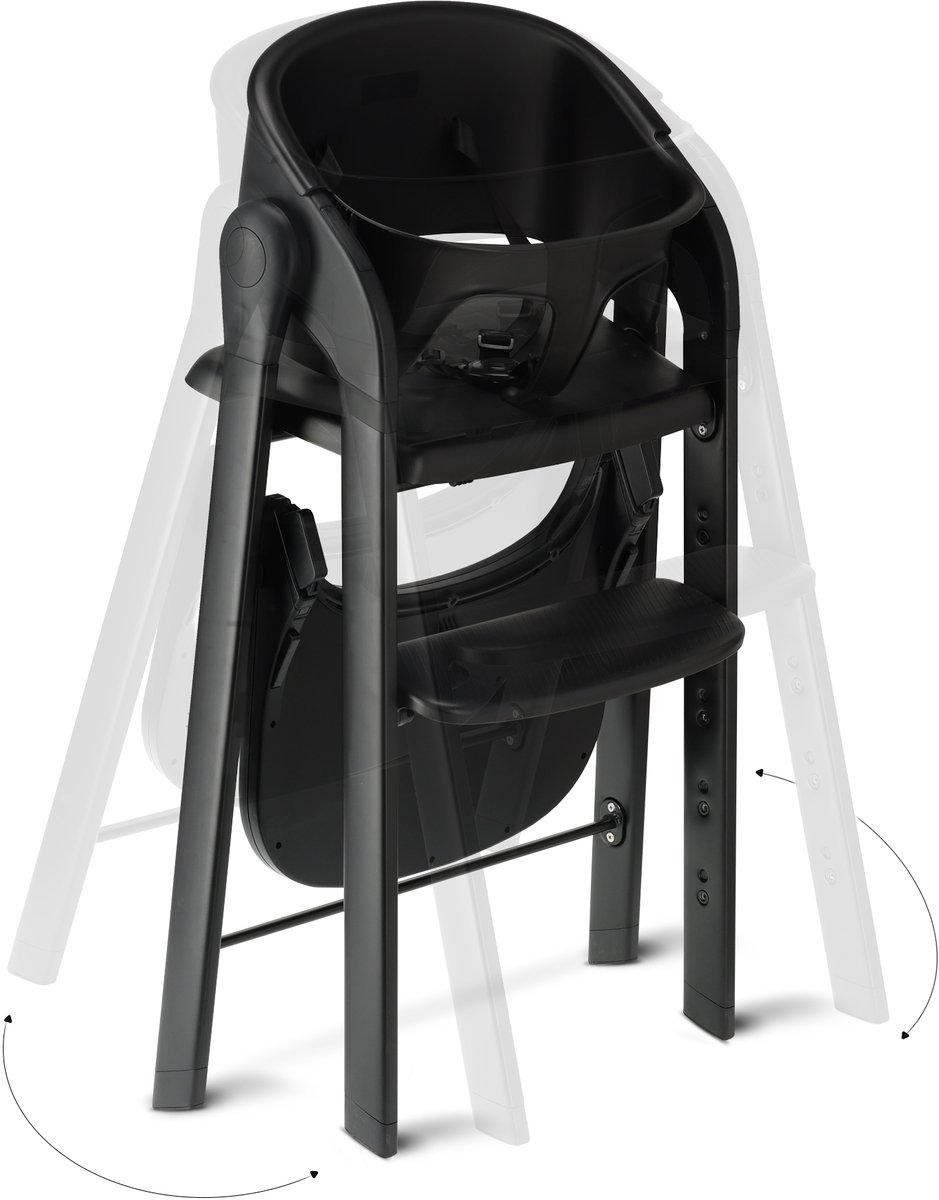 DERYAN – Chaise Haute évolutive 3-en-1, De La Naissance à 50 Kg – Inclinable, Réglable, Pliable – Avec Transat Nougat – Sécurité Renforcée