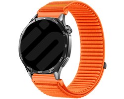 Strap-it Wave nylon bandje 20mm - Geschikt voor Samsung Galaxy Watch 7 / 6 / 5 / 4 (Pro / Classic) / 3 - 41mm / 42mm / Active 40 & 44mm / FE - Polar Ignite / Unite - Withings ScanWatch 2 - 42mm / Nova / Steel HR 40mm (oranje)