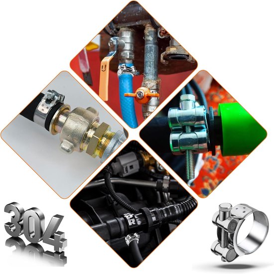 W2 onderdeel roestvrijstalen T-bout slangklemmen voor industriële machines en uitlaatklemmen (1, 28-36 mm W2 onderdeel roestvrijstalen T-bout slangklemmen voor industriële machines en uitlaatklemmen (1, 28-36 mm