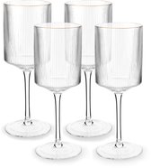 Verres à vin vtwonen - pour Vin Witte - Lot de 4 Verres - avec bord doré - 400 ml