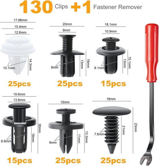 Car Fastening Clips - 130 Pieces Universal Spreader Rivets - Clips and ...