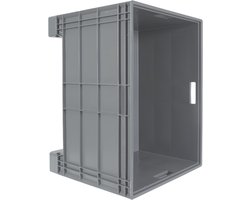 Euronorm stapelbak - Povag - 800x600 mm - 500 mm hoog - Grijs - Kunststof palletbox - MKP.504.01