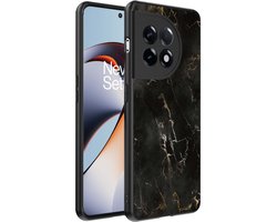 Smartphonica Telefoonhoesje Geschikt voor OnePlus 11R met marmer opdruk - TPU backcover case black marble design - Zwart geschikt voor OnePlus 11R