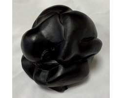 Yogiman - Orang Malu - ongeveer 9 cm Polystone Symbool van Bescheidenheid en Nieuw Begin Matzwart