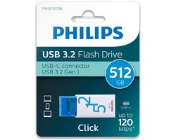 Philips FM51FD175B - USB 3.2 GEN 1 - USB C click serie - 512GB