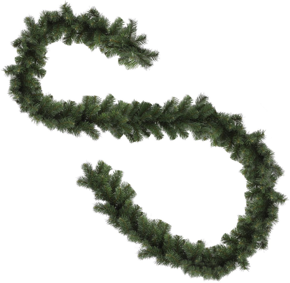 KADAX Kerstslinger, decoratieve slinger voor trappen en open haard, 195 cm lange dennenslinger, kunstmatige grenen slinger van pvc-folie, kerstdecoratie (Rudolph)