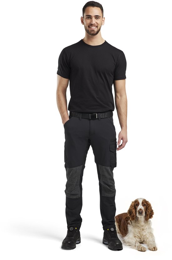 Pantalon de travail Blaklader Service avec stretch 4 directions 1422-1645 - Zwart/ Gris foncé - C46