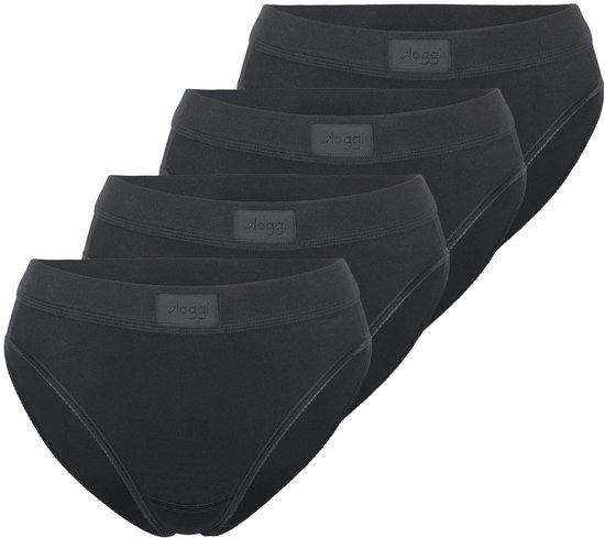 Pak van vier zwarte sloggi tai slips met elastische band