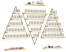 stuks Nagellak Wandrek Organizer, Kalolary 5 Lagen Gouden Driehoekige Displayrek Cosmetische Vitrines Lippenstift Parfum Wandplank Etherische Olie Organisatoren voor Thuis Spa Nagelsalon Winkel
