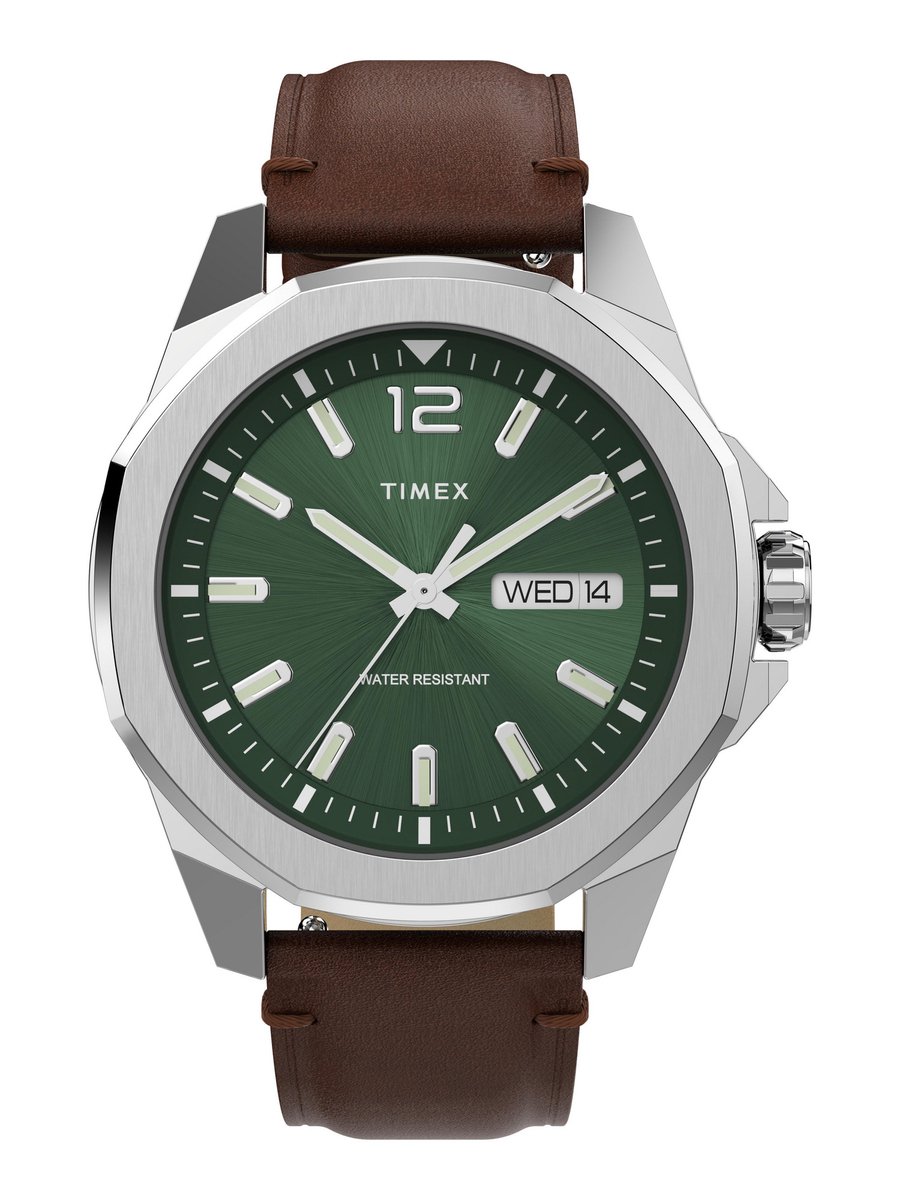 Timex Essex Avenue TW2W14000 Horloge - Leer - Bruin - Ø 46 mm