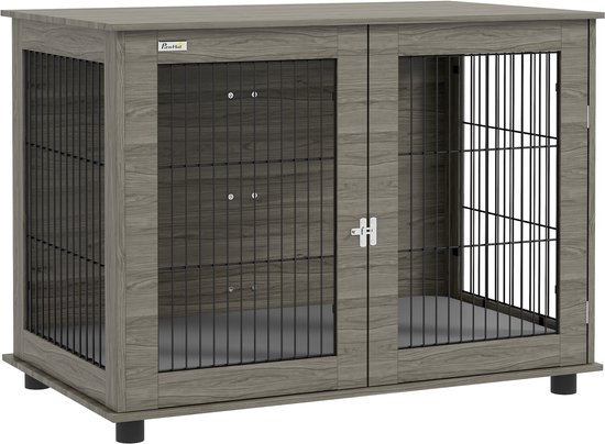 Cage pour chien PawHut - Aggloméré - 100 x 60 x 73,5 cm - Grijs