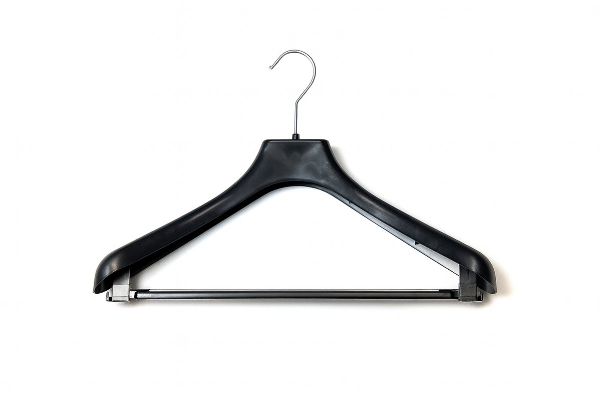 SA-38 ML - Stevige kostuumhanger met broeklat - Kunststof Hanger - Zware Hanger - Jas Hanger - Kostuum Hanger - Jogging Pak Hanger - Broek Hanger - Kleding Set Hanger - 55 stuks