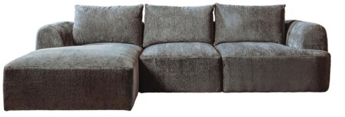 Tower Living Canterbury hoekbank 2,5-zits chaise longue links stof Mona cementgrijs 293x170x87 cm