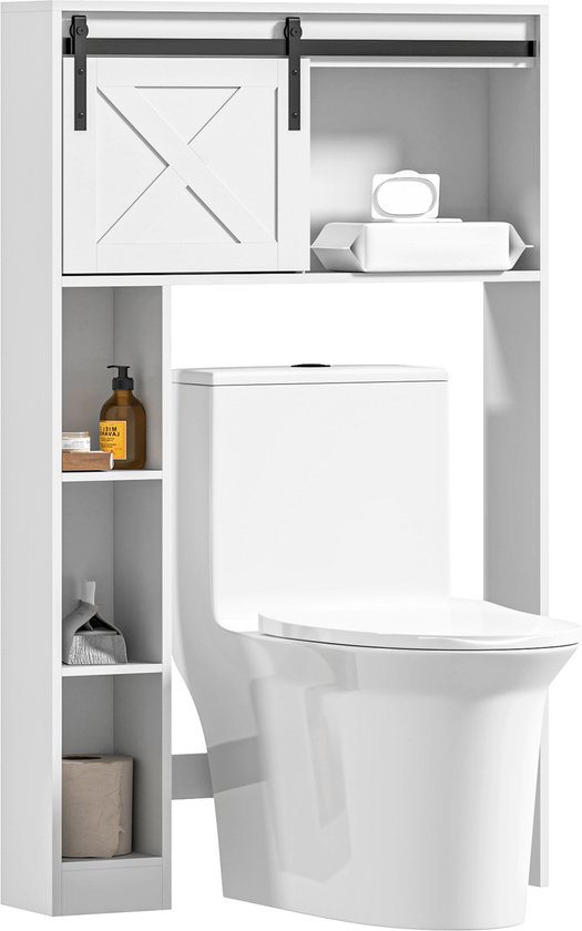 Meuble WC HOMCOM MDF 80x17x128cm Wit