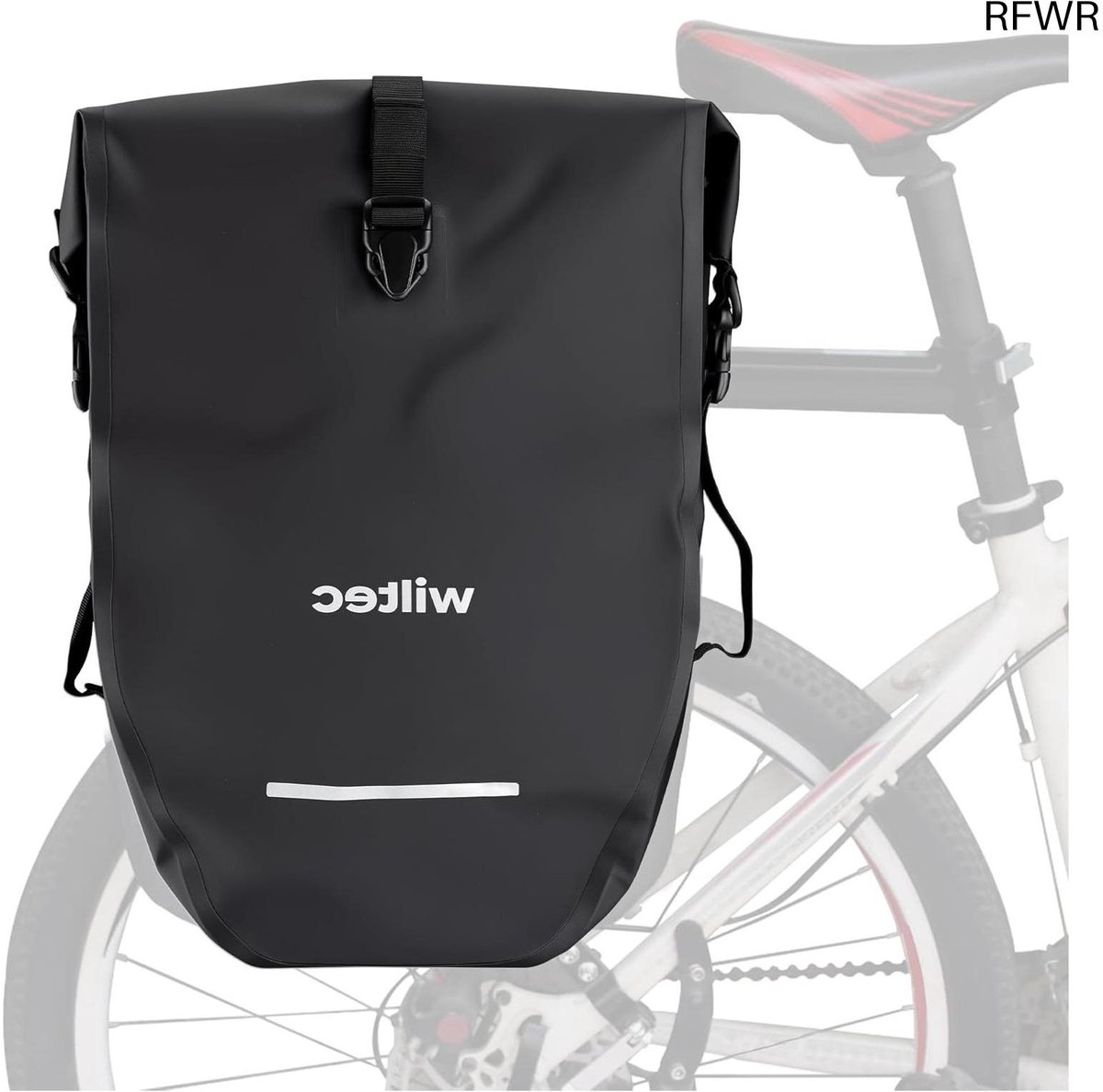 RFWR® Ruime Fietstas 25L met Waterbestendige Bescherming en Draagriem, Voor Bagagedrager 8-16 mm