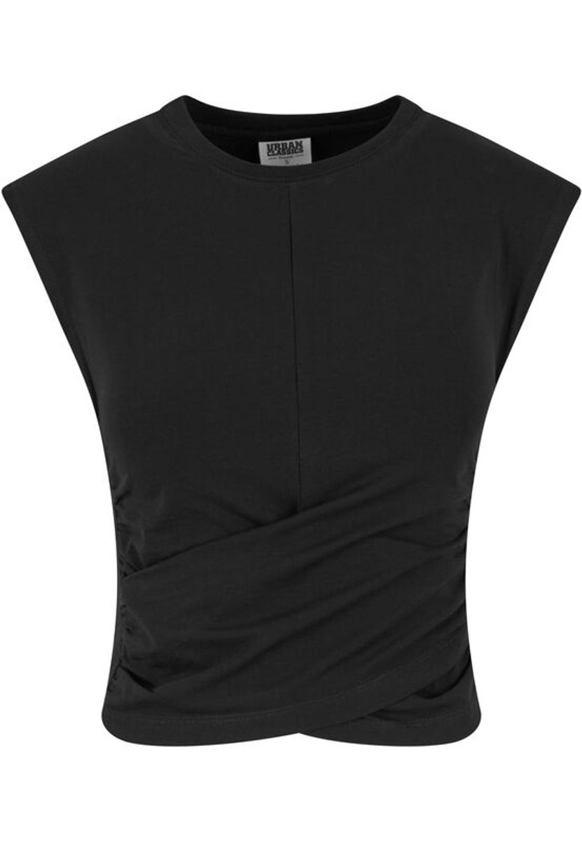 Urban Classics Cropped Wrapped Top Vrouwen Top L Katoen Dames Basics Zwart