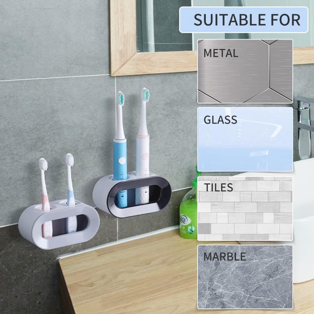 2 Stuks Elektrische Tandenborstelhouder - Universeel Voor Oral-B IO - Badkamer Organizer