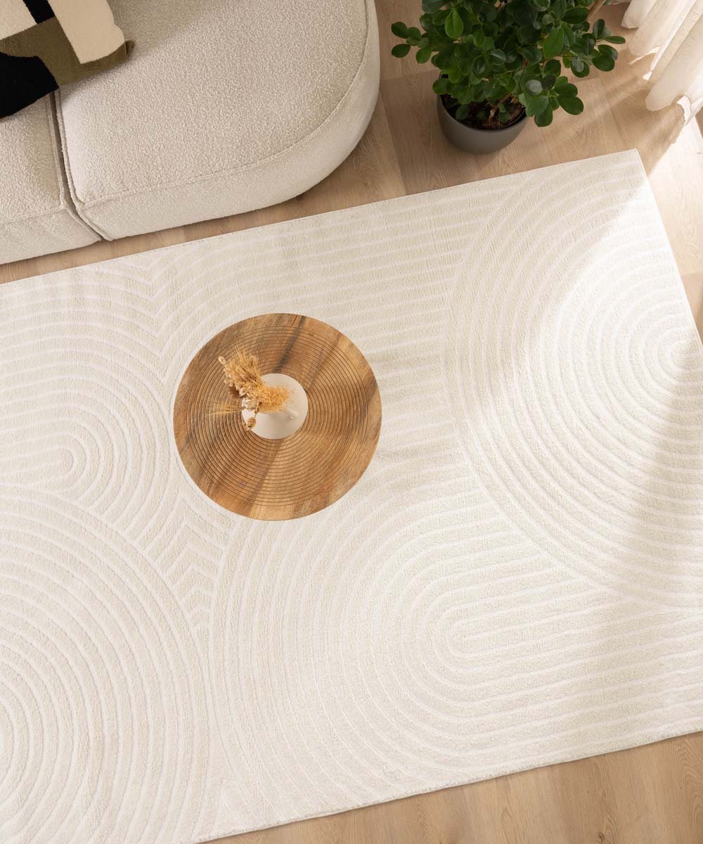 Scandinavische loper - Contour Curve crème 80x200
