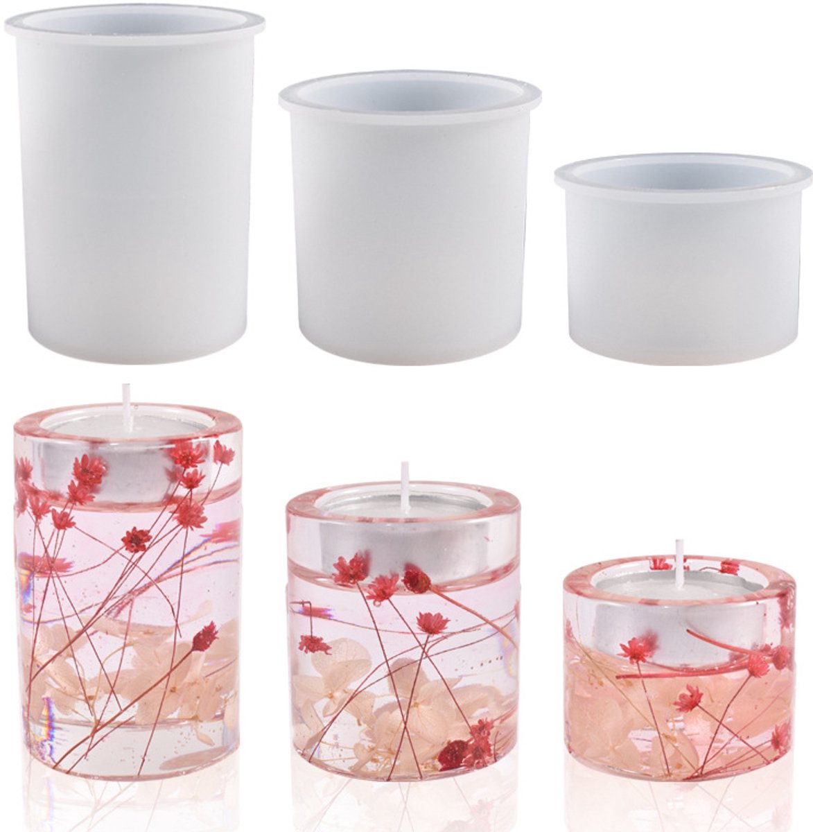 Neikafan Epoxyhars mallen bolvormig 8/10/12 cm 3 maten siliconen mal 3D