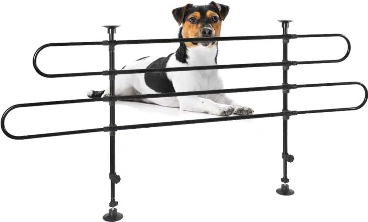 Universeel hondenrek met telescoopstang - Bagagenet voor dierentransport