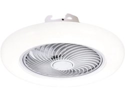 Bovista Plafondventilator - Met Verlichting - Plafond Ventilator - Met Lamp - Plafonniere Met Ventilator - Met Licht - Wit - 52cm