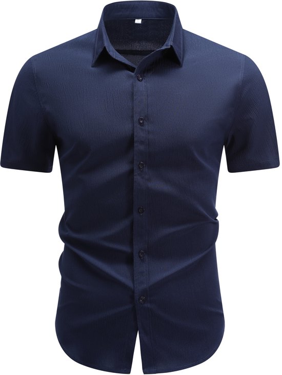 Chemise unie à manches courtes pour homme Allthemen - Chemise d'été ample à manches courtes - L
