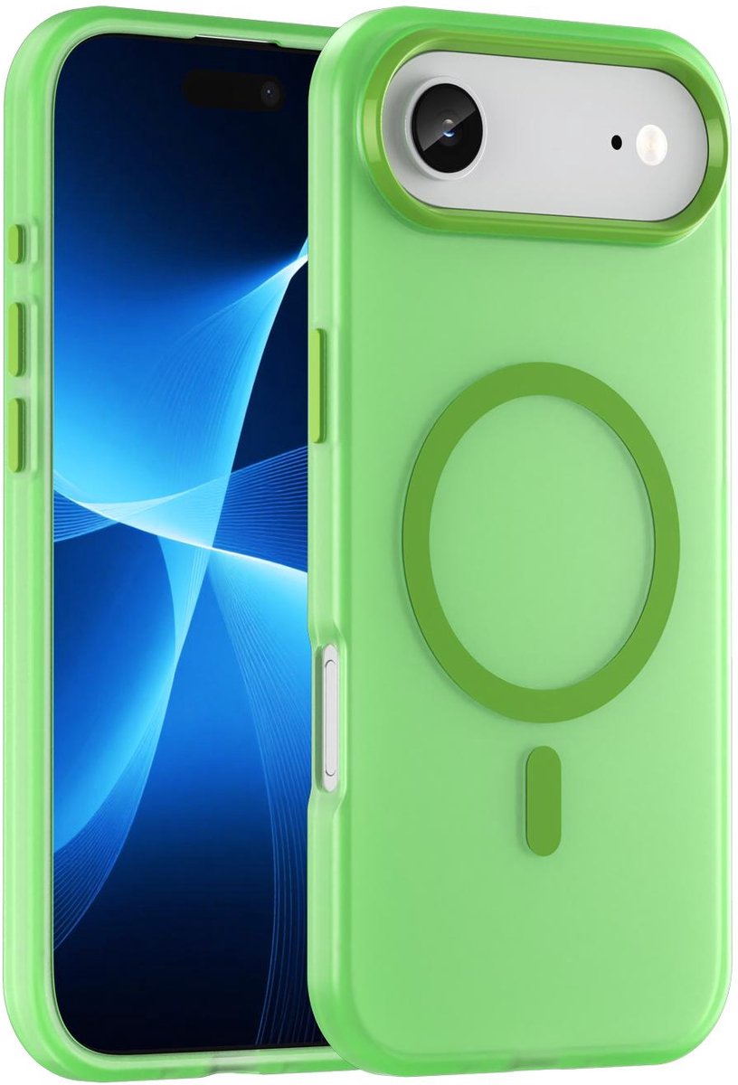 Mobigear Hoesje geschikt voor Apple iPhone Air MagSafe Telefoonhoesje Hardcase | Mobigear Shockproof Backcover | Geschikt voor MagSafe | Geschikt voor Draadloos Opladen met Magnetische Ring | Geschikt voor MagSafe Case - Groen