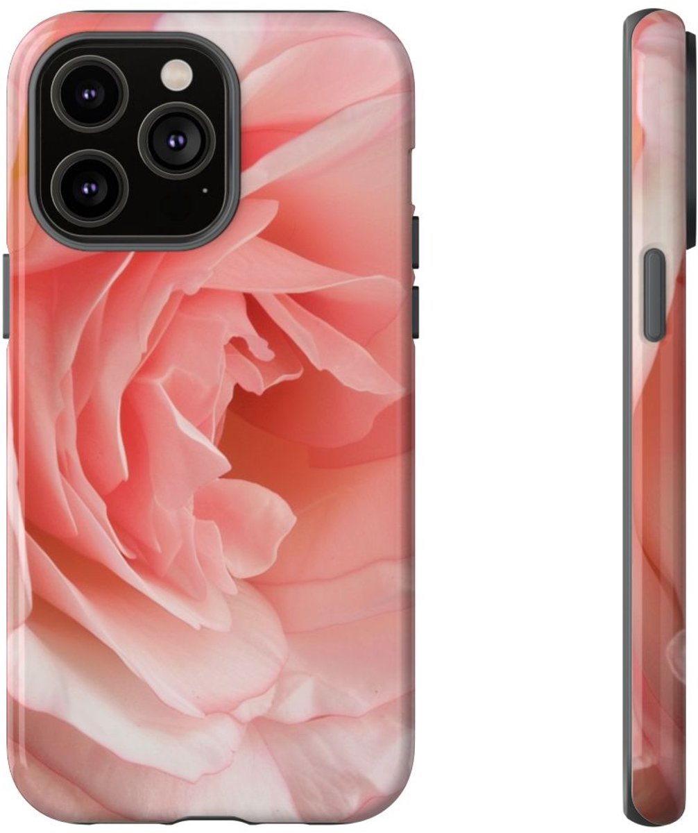 Zachtroze Roos van Dichtbij – Telefoonhoesje Geschikt voor iPhone 14 Pro Max