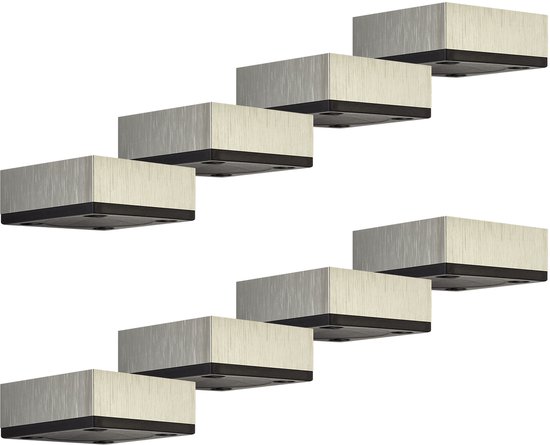 8x pieds de meuble MOTEL 65 x 65 mm hauteur 25 mm aspect inox de SOTECH