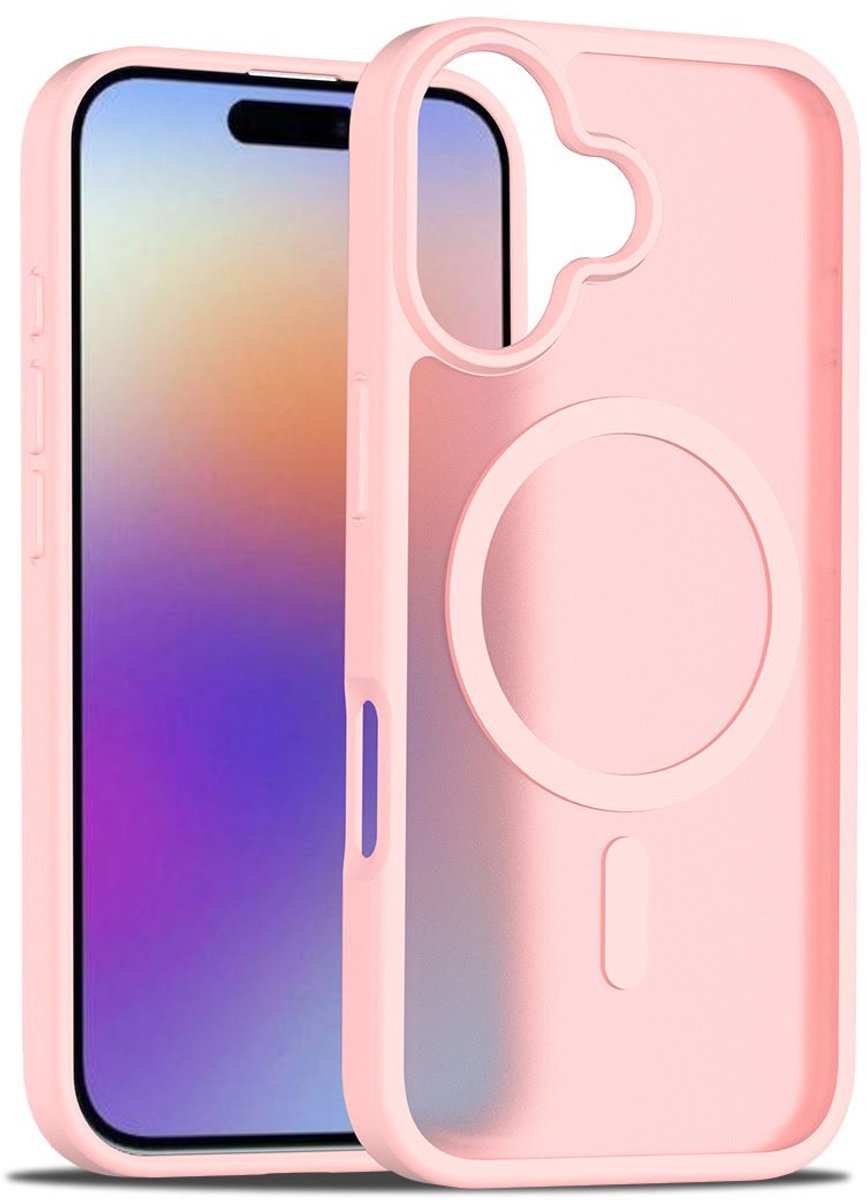 Solidenz Hoesje - Geschikt voor iPhone 17 - FrostMag Backcover geschikt voor MagSafe - Roze