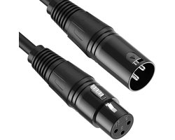 Dussdote Microfoon kabel - xlr kabel - Compatibel met microfoons of andere studioapparatuur - Kan worden aangesloten op PA, mengpaneel of actieve luidsprekers - Zwart - 1,5 m