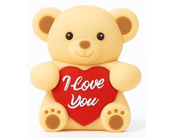 Teddybeer USB Stick 8 GB met hart – I Love You – Romantisch cadeau Valentijn, verjaardag of jubileum – gadget voor mannen, vrouwen, vriend of vriendin – beige – Ulticool - Schoencadeautjes Sinterklaas voor Grote Kinderen - Kerstpakket - Jongen Meisje
