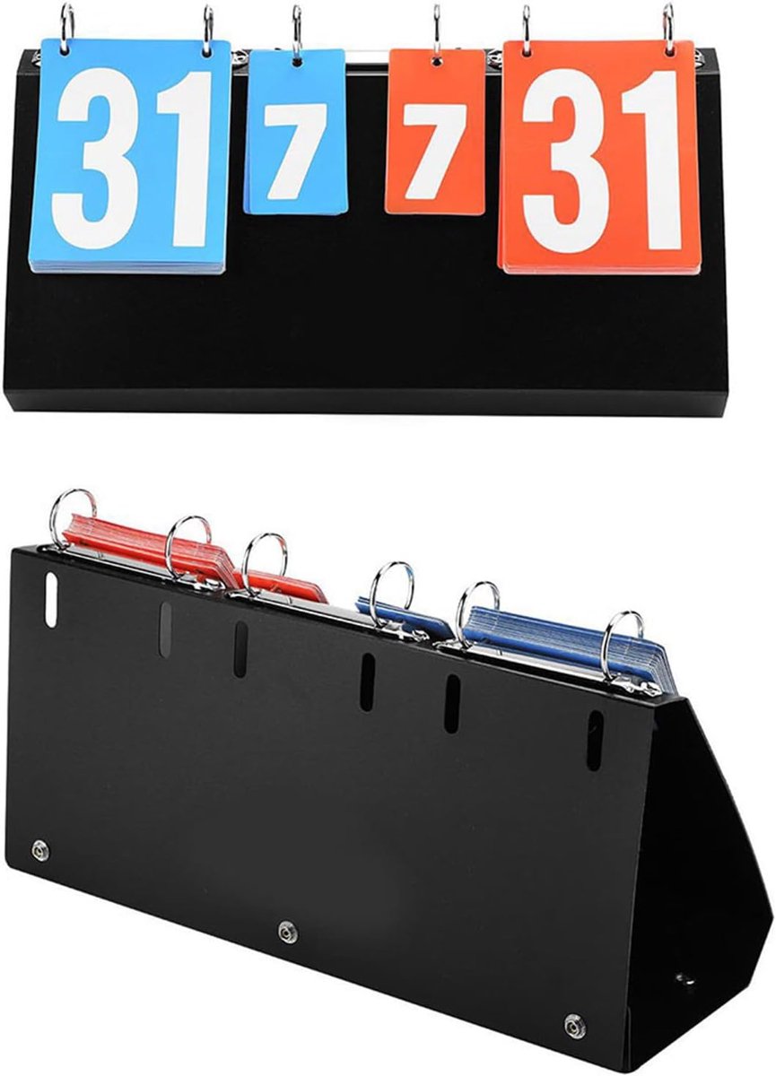 4-cijferig tafeltennis scorebord - sportcompetitie scorebord - tafeltennis scorebord, basketbal, badminton - Rood en blauw