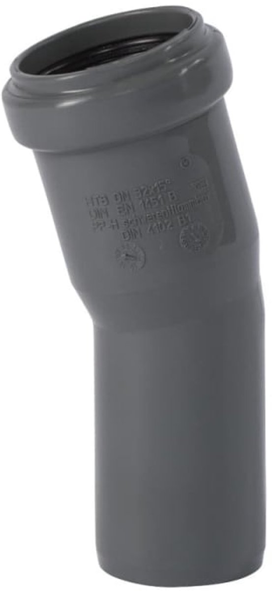 HTsafeB Bogen DN90 15°, Afvoerbocht 90mm, Rioolbocht