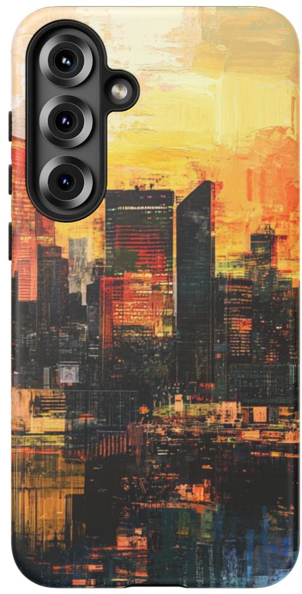 Abstracte Stedelijke Zonsondergang – Telefoonhoesje Geschikt voor Galaxy S25 Plus