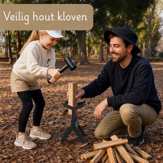 Houtklover / houtkliever / houtsplijter voor haardhout & aanmaakhout - Veilig alternatief voor kloofbijl - inklapbaar en draagbaar van Merkloos	 — afbeelding 2