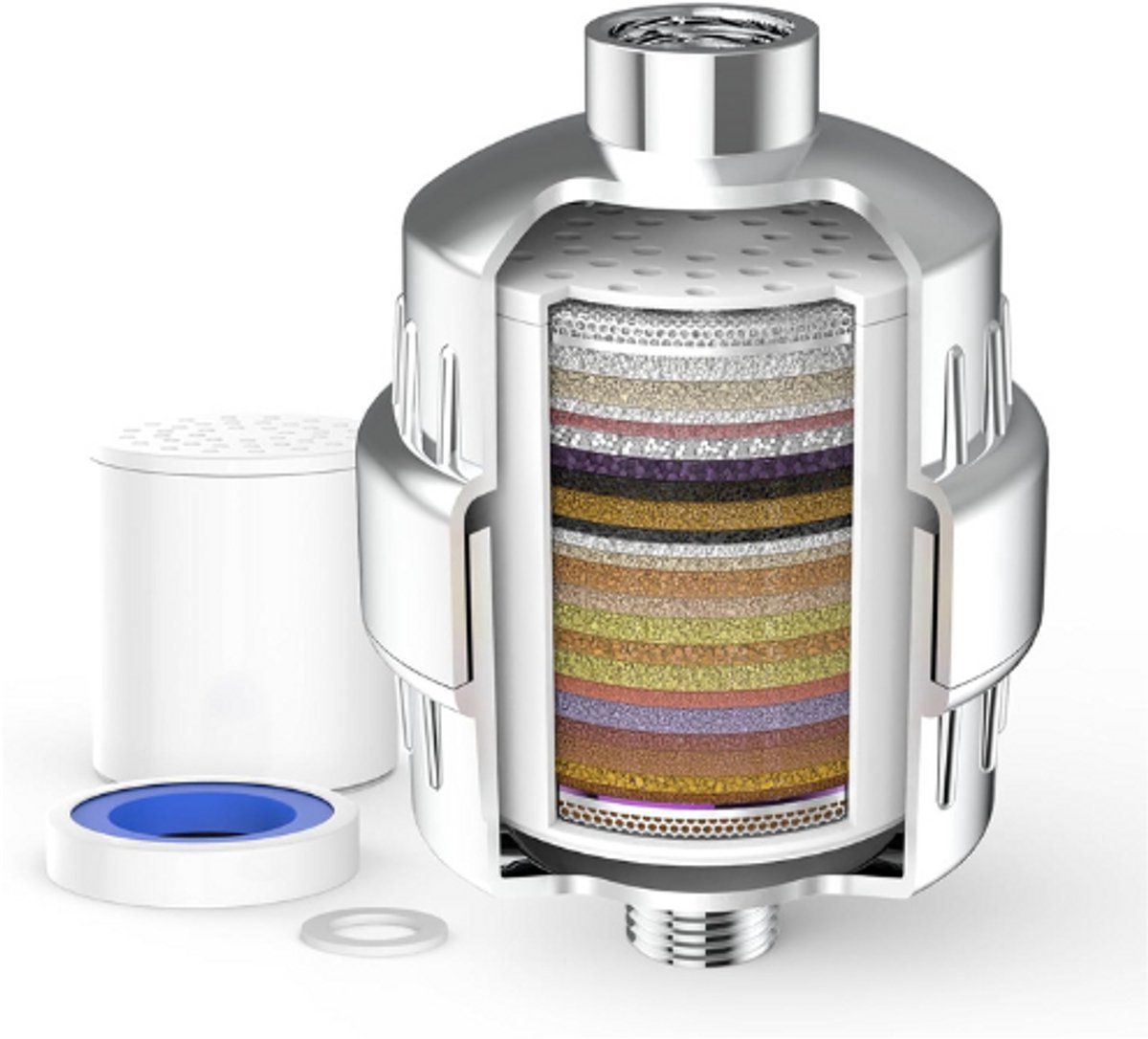Thuys – Douchefilter Met 36 Niveaus – Met Vitamine C – Meervoudig Waterfilter Tegen Hard Water – Wit
