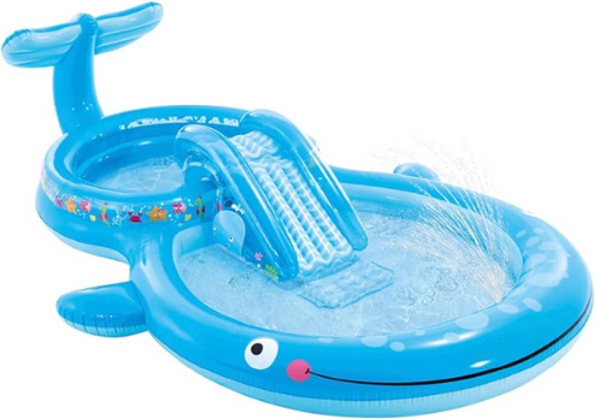 Thuys – Waterspeelcentrum – Met Glijbaan – 235 Liter – Met Sproeiapparaat – En Gevoerde Bodem – 373 x 234 x 99 Cm