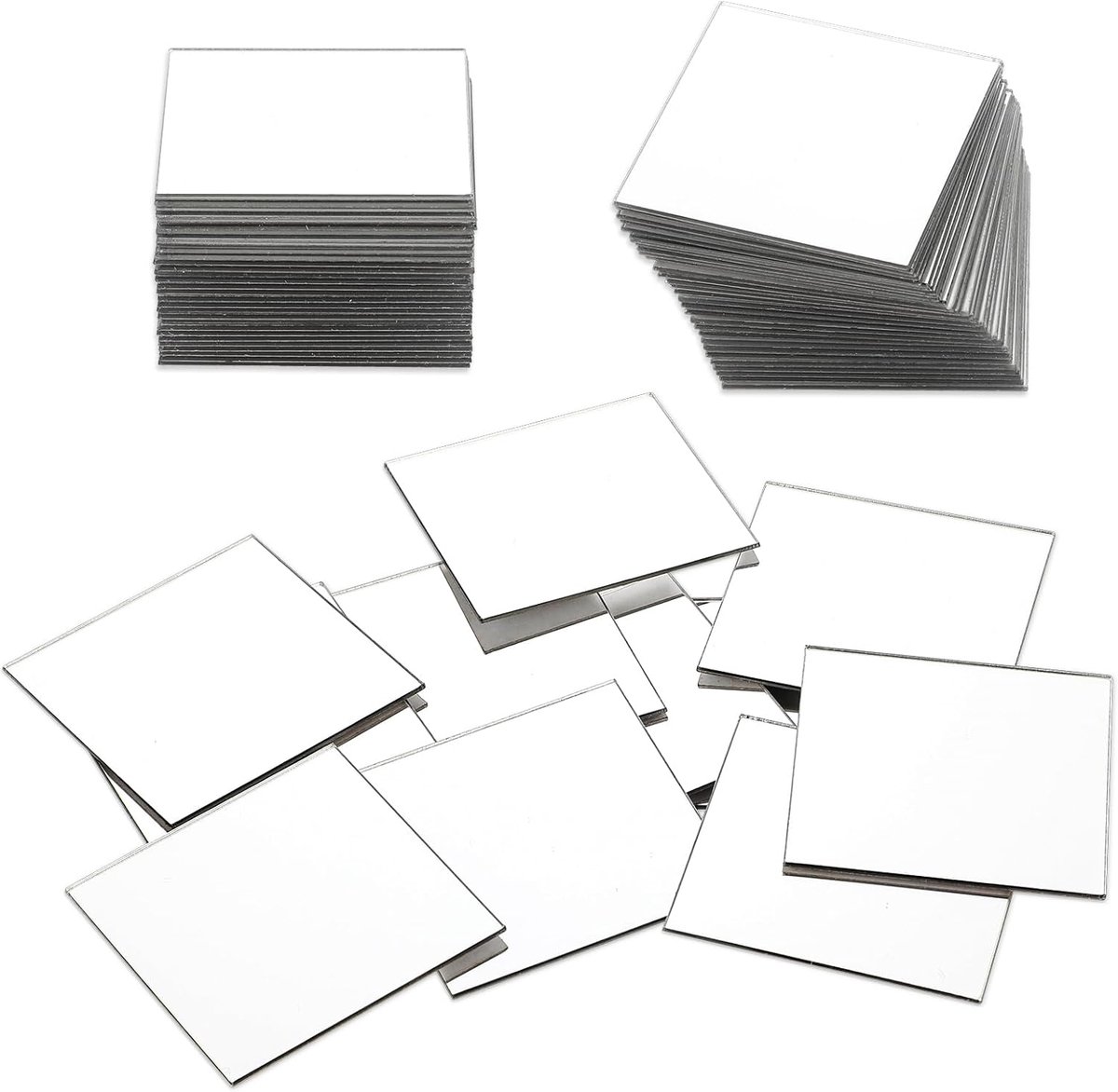 Zelfklevende acryl-spiegels - Vierkant - Hoogwaardig - 5,1 cm - DIY - Knutselen - Thuis - Wanddecoratie - Keuken - Badkamer - Spiegeltegels - Deco-items - Muurdecoratie - Knutselbenodigdheden - Schoonheid - Make-up - Woonaccessoires