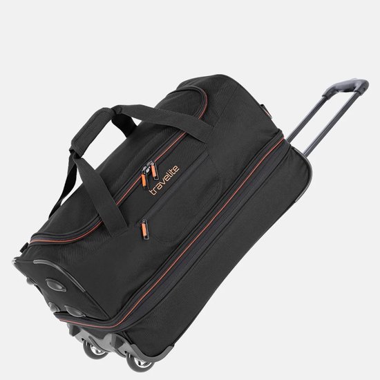 travelite Sac de voyage Valise Basics Wheeled Duffle Black / Orange Noir