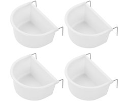 Unyqoos® Fraaie Vogelschalen Set van 4 met Haken voor Diverse Kooi Vogels en Kleine Dieren