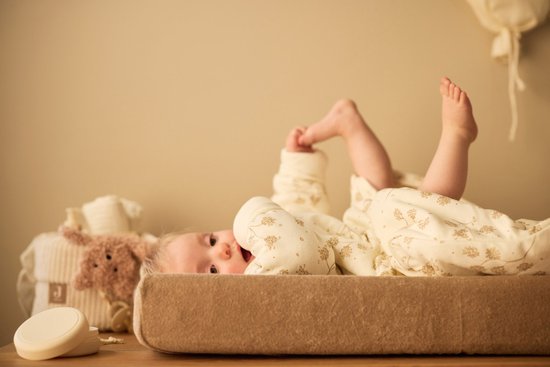 Jollein - Aankleedkussenhoes Badstof 50x70cm - Zachte Hoes Baby Aankleedkussen - Milky Coffee — afbeelding 5